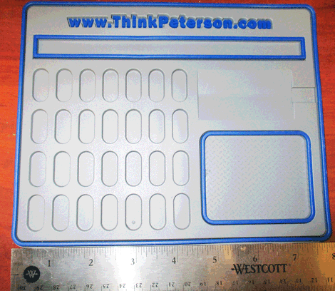 Finally, a moderate sized pinning mat at a moderate price. Size is 8 inches wide by 6 inches tall. At a moderate price!